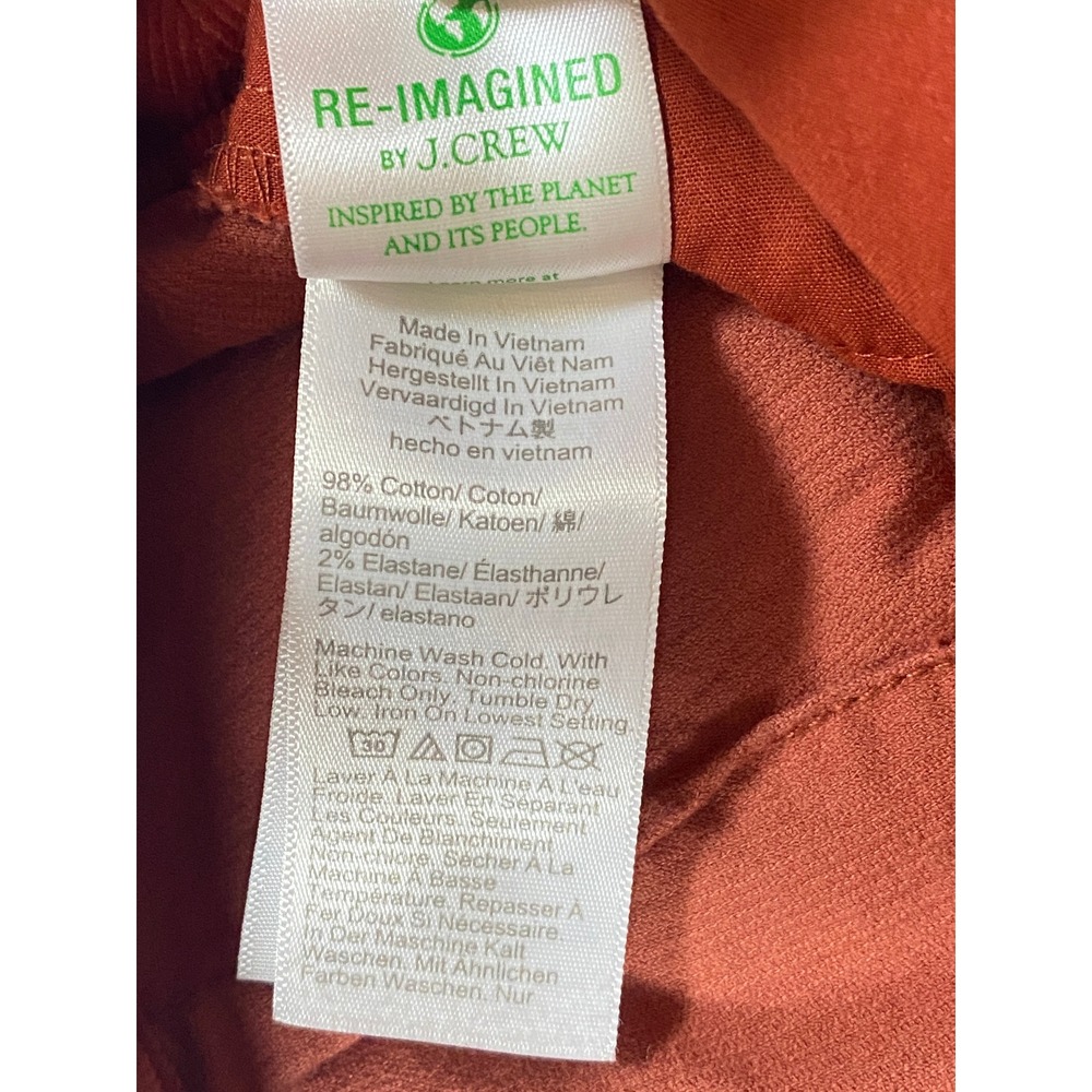 J.Crew Wide Leg Corduroy Pants Burnt Orange Rust High Rise Womens 29 - Picture 11 of 14